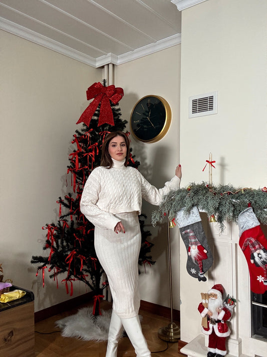 Balıkçı Saç Örgü Jileli Takım-LATTE