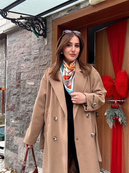 Kolu apoletli uzun kaşe kaban-CAMEL