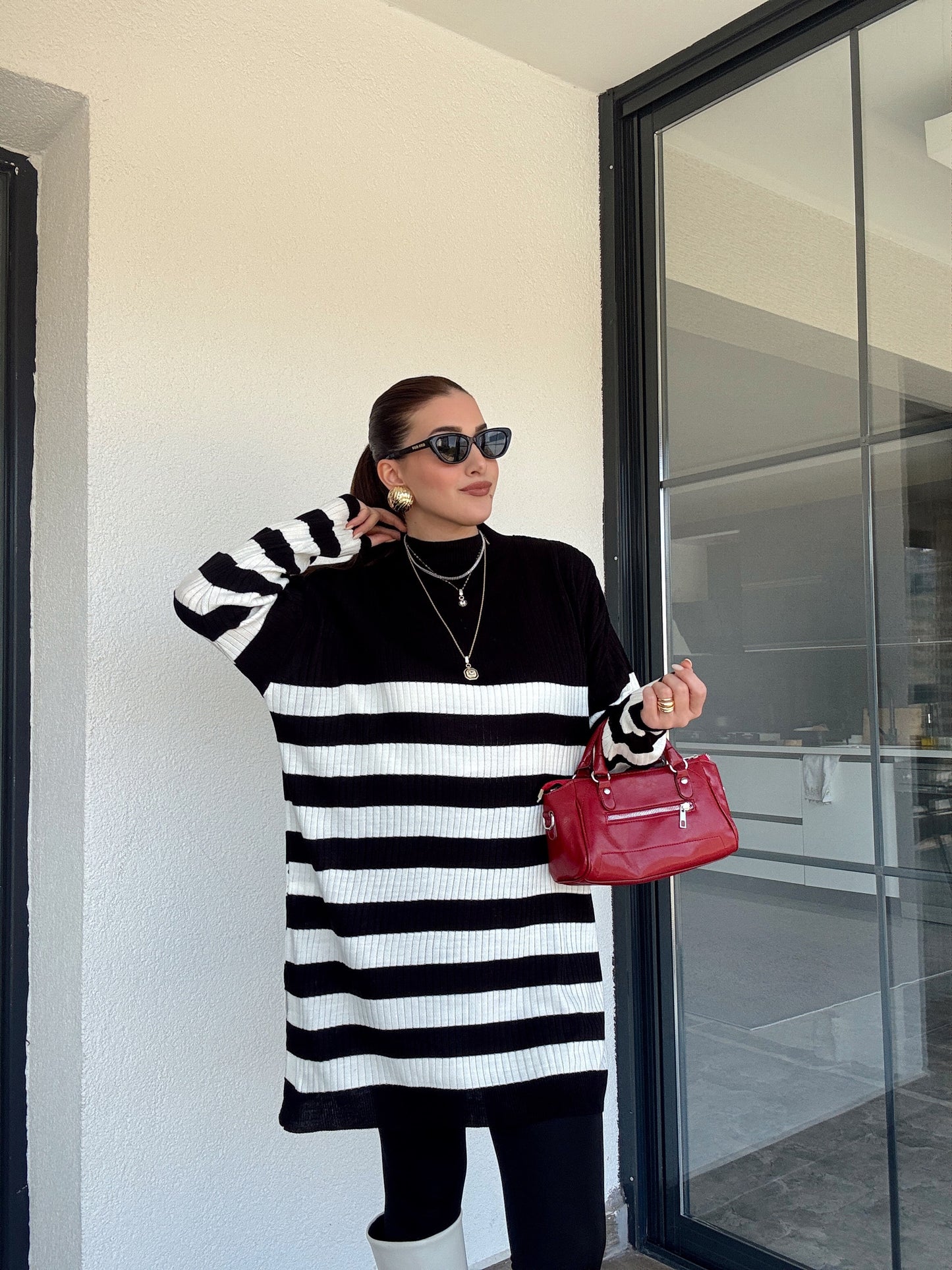 Yarım Balıkçı Fitilli Tunik - SİYAH