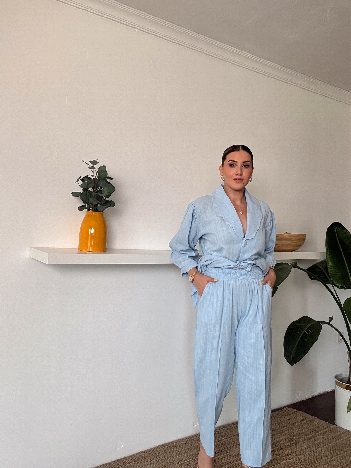 JULIET keten ceketli ikili takım MAVİ