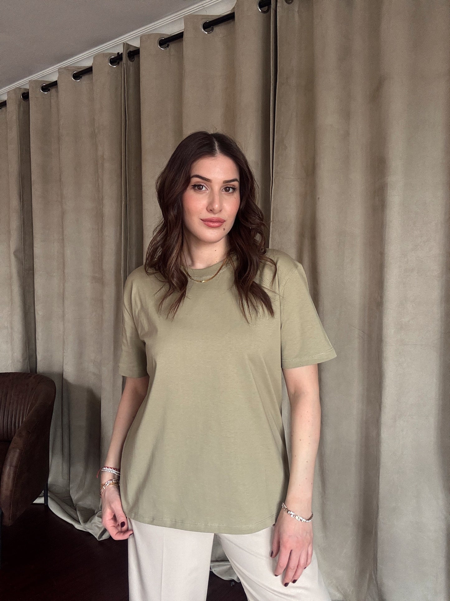 Bisiklet Yaka Basic Tişört YEŞİL