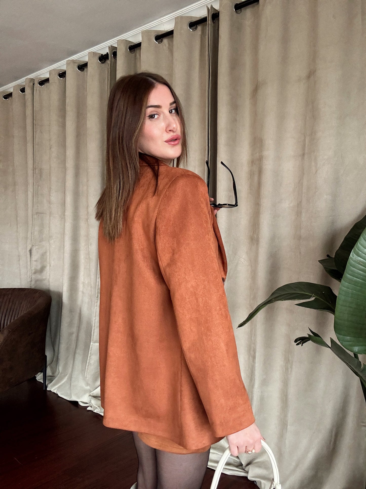 Premium Astarlı Süet Ceket - TABA