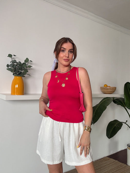 İrmela Halter Yaka Bluz FUŞYA