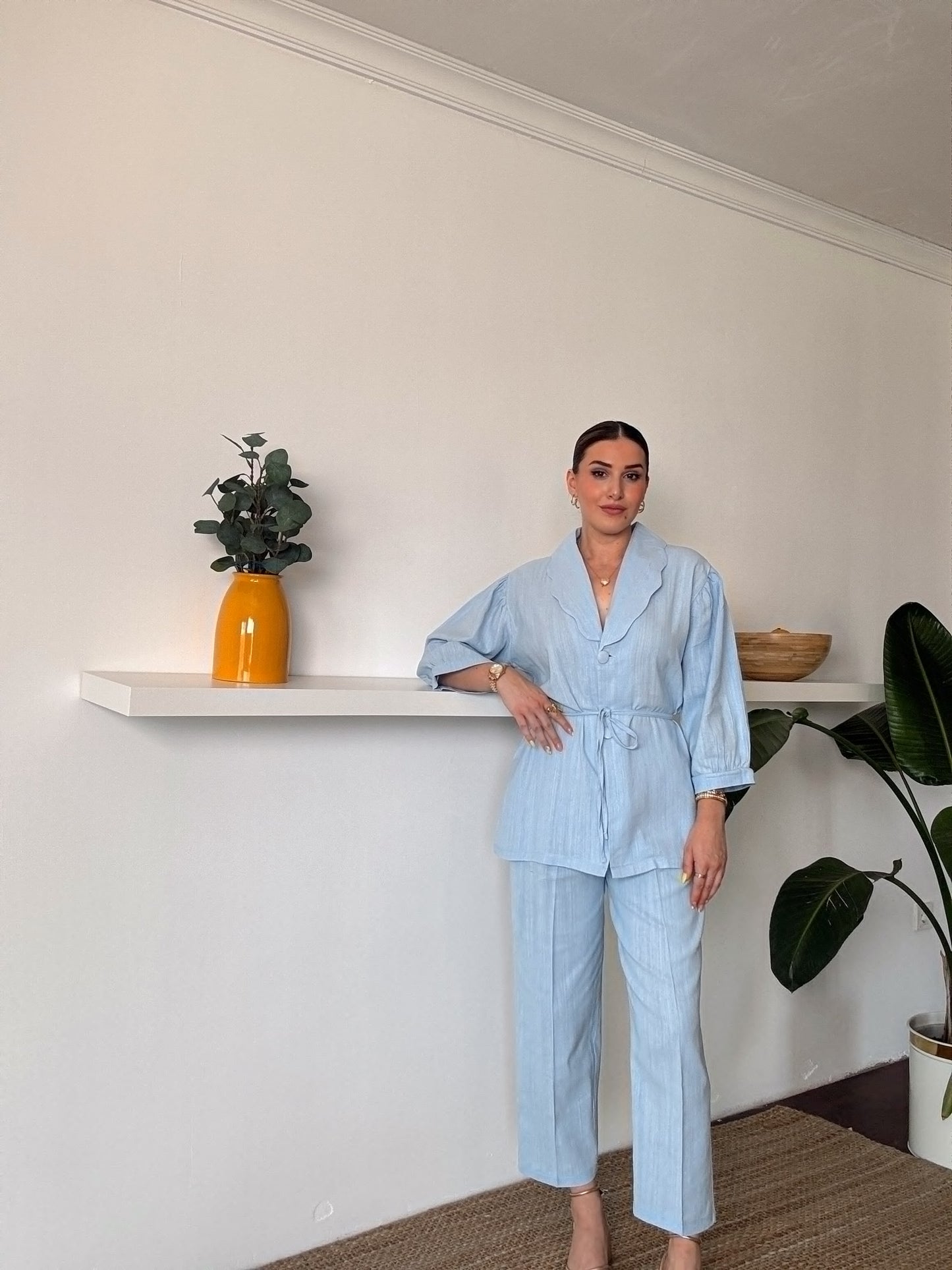 JULIET keten ceketli ikili takım MAVİ