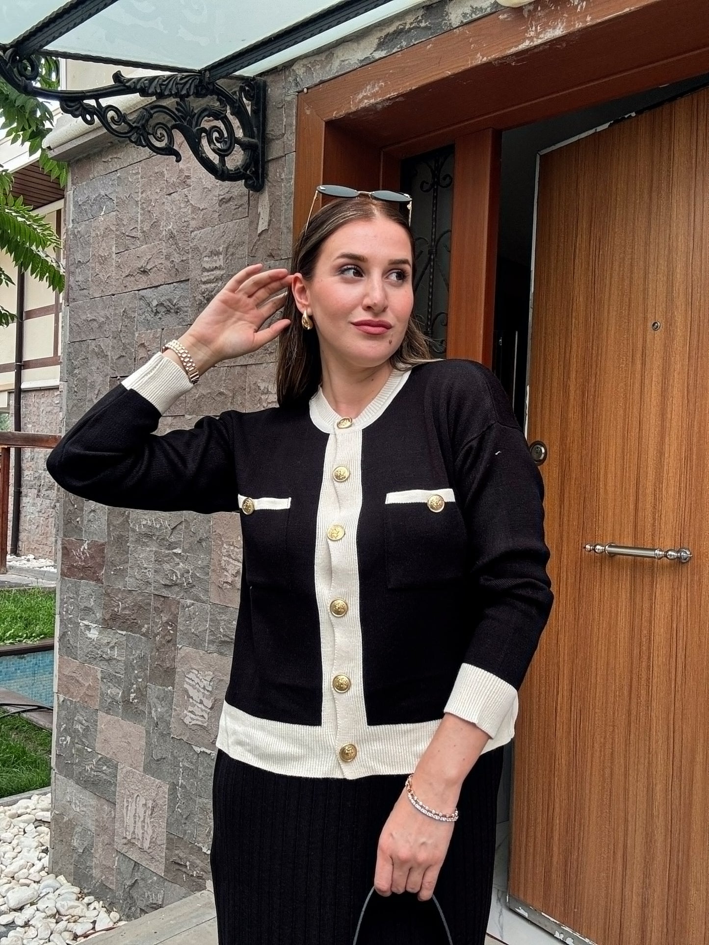 Maria Etekli Çift Renk Premium Takım - SİYAH