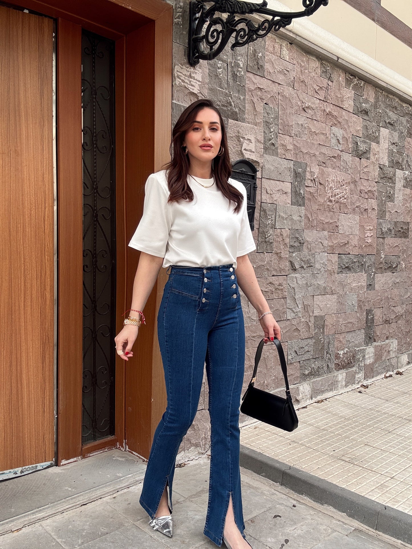 Vatkalı Pamuklu Basic Tişört EKRU