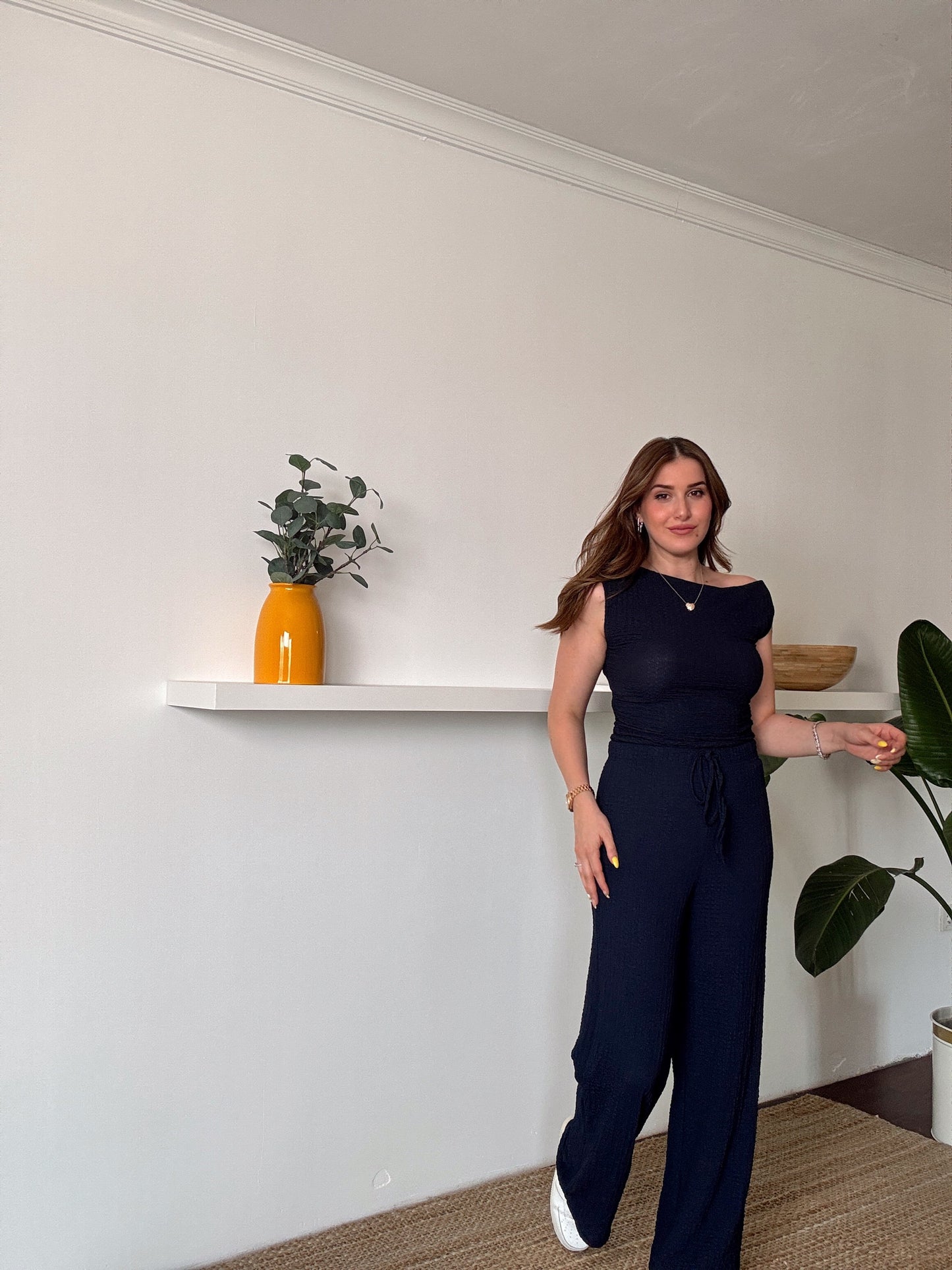 ELİZA yanları büzgülü ikili takım LACİVERT