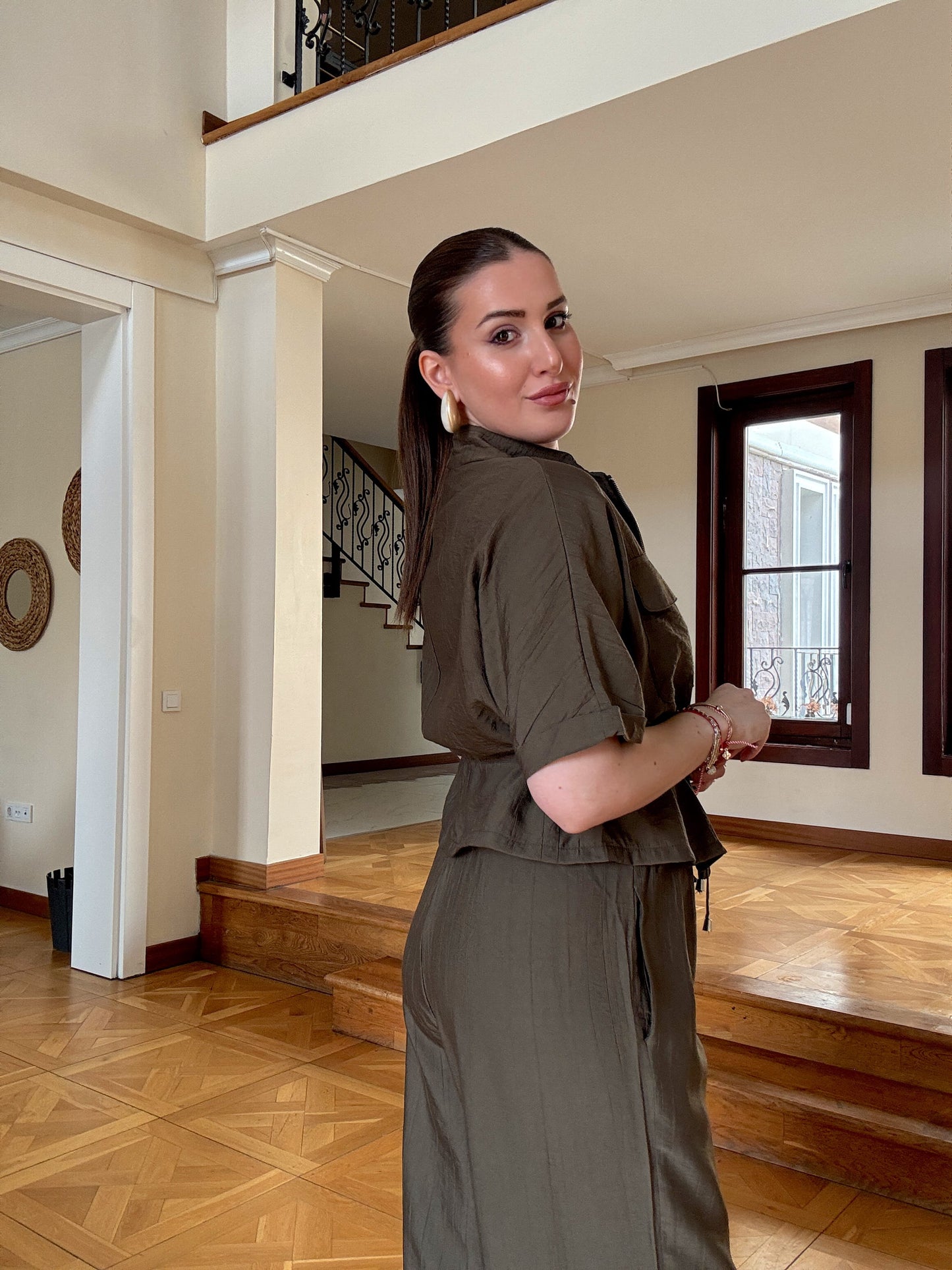 Pantolon Fermuarlı ceket takım - Haki