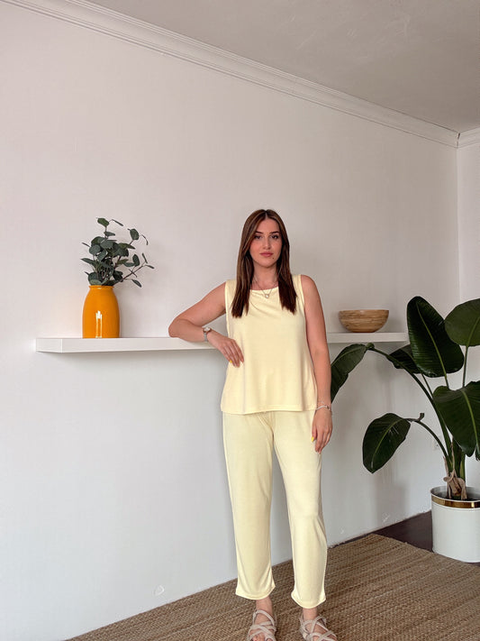 Yıkamalı Modal İkili Takım Sarı
