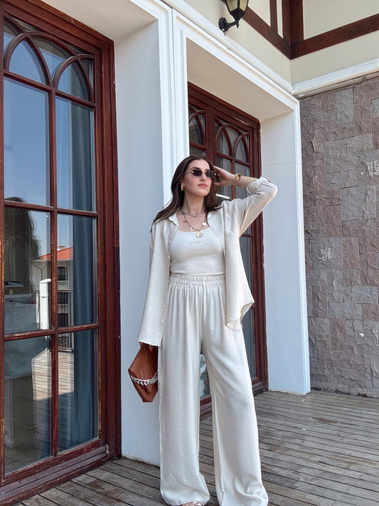 3 Parça Keten Takım BEJ