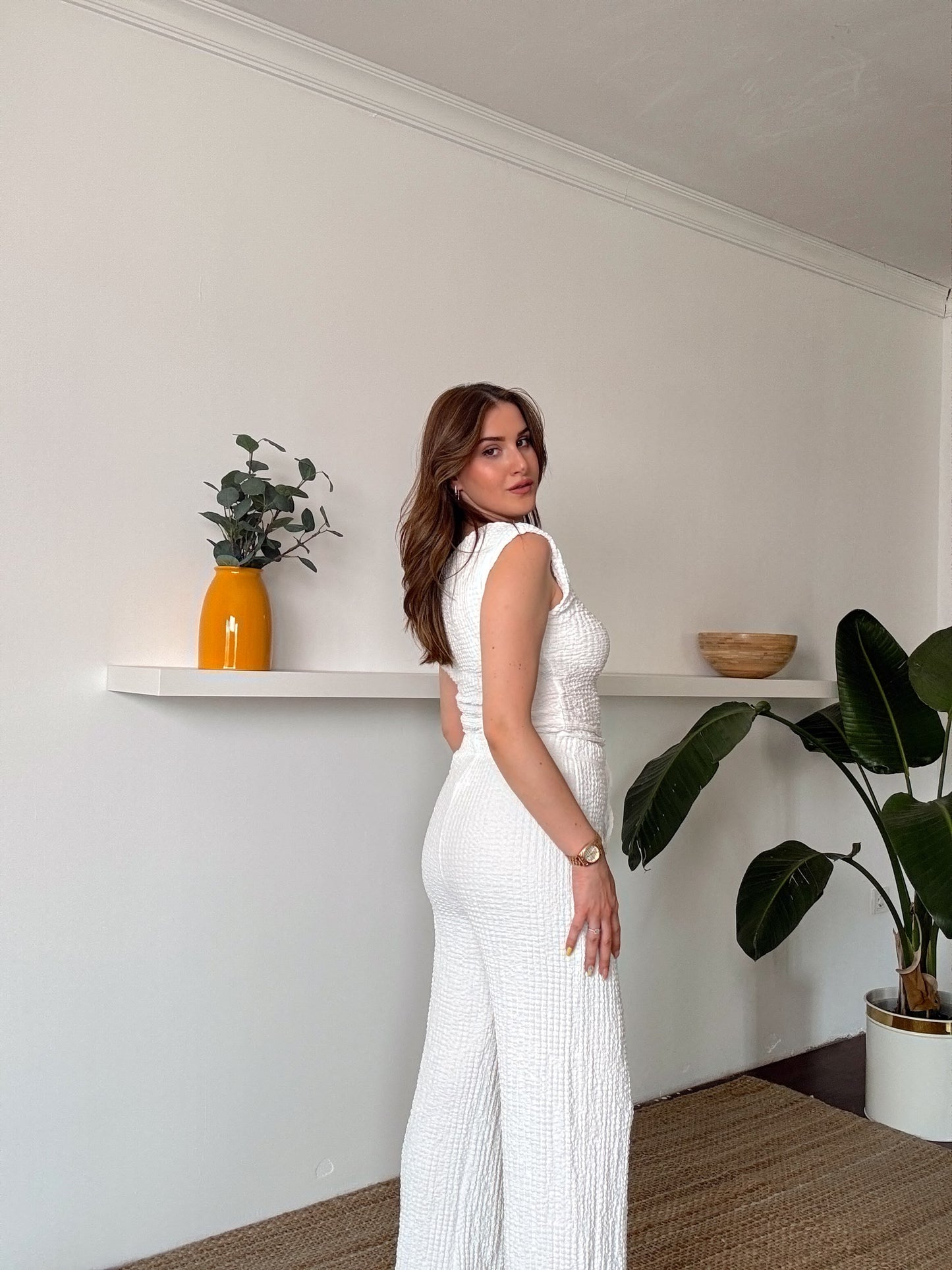 ELİZA yanları büzgülü ikili takım BEYAZ