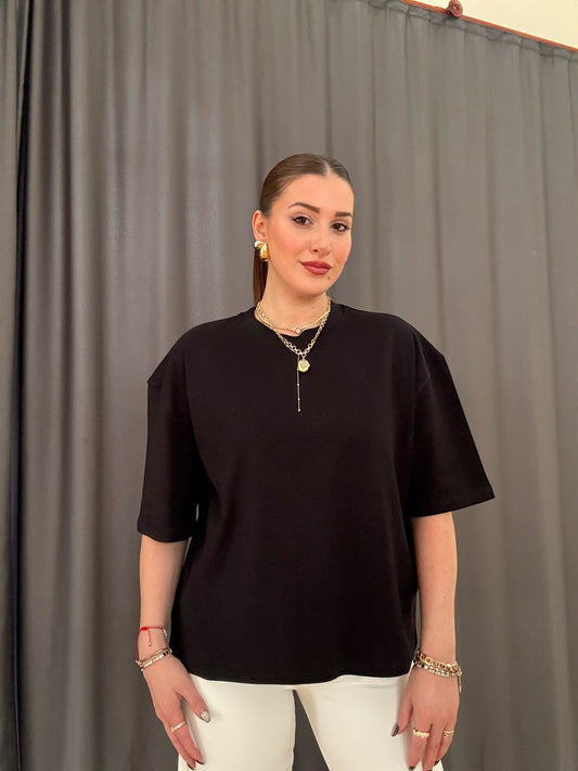 Oversize Basic Tişört Siyah