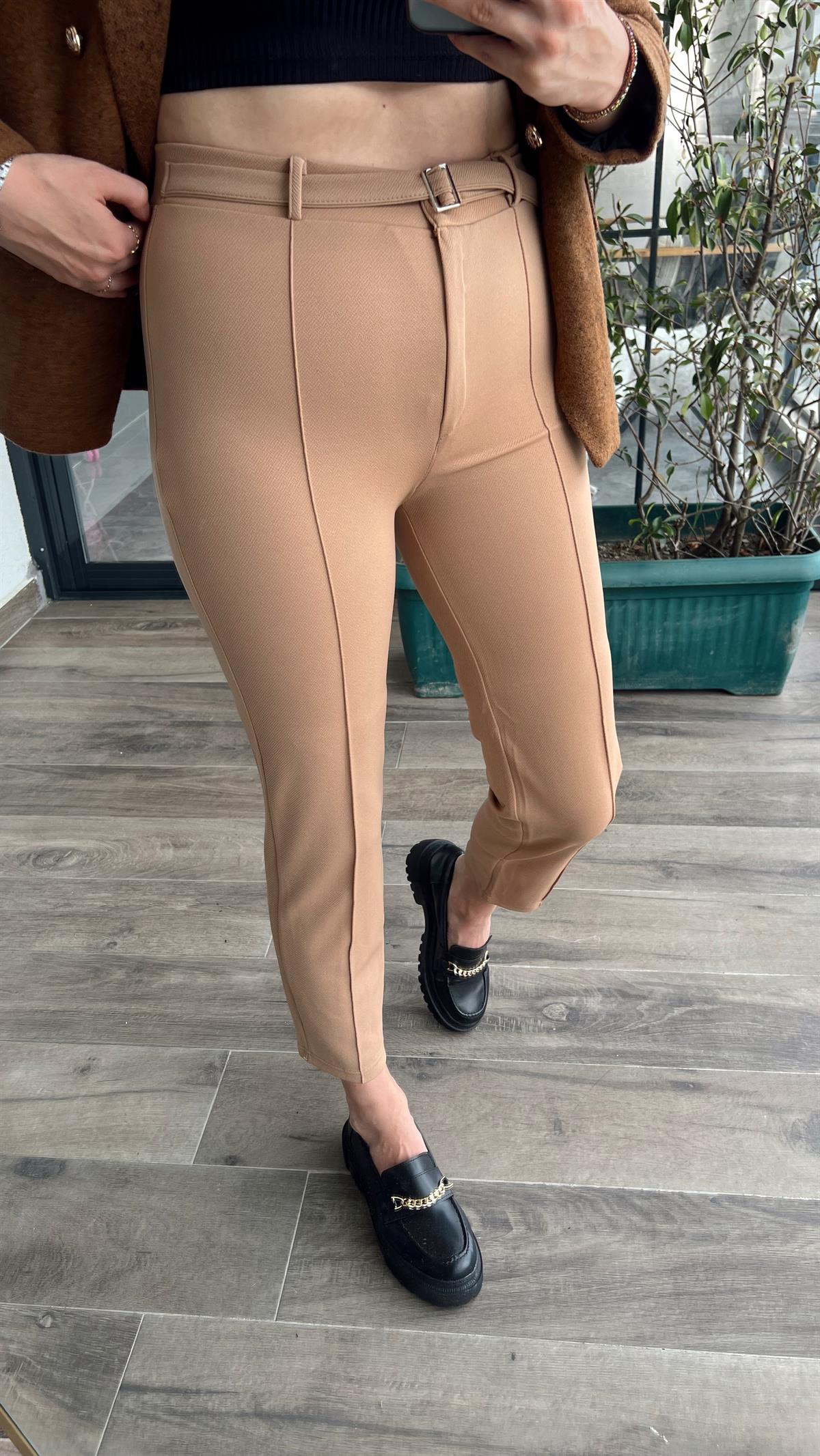ZRA Model Dar Paça Pantolon CAMEL