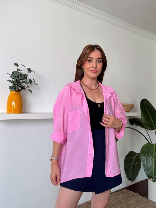 DİEGO tek cepli aerobin gömlek PEMBE