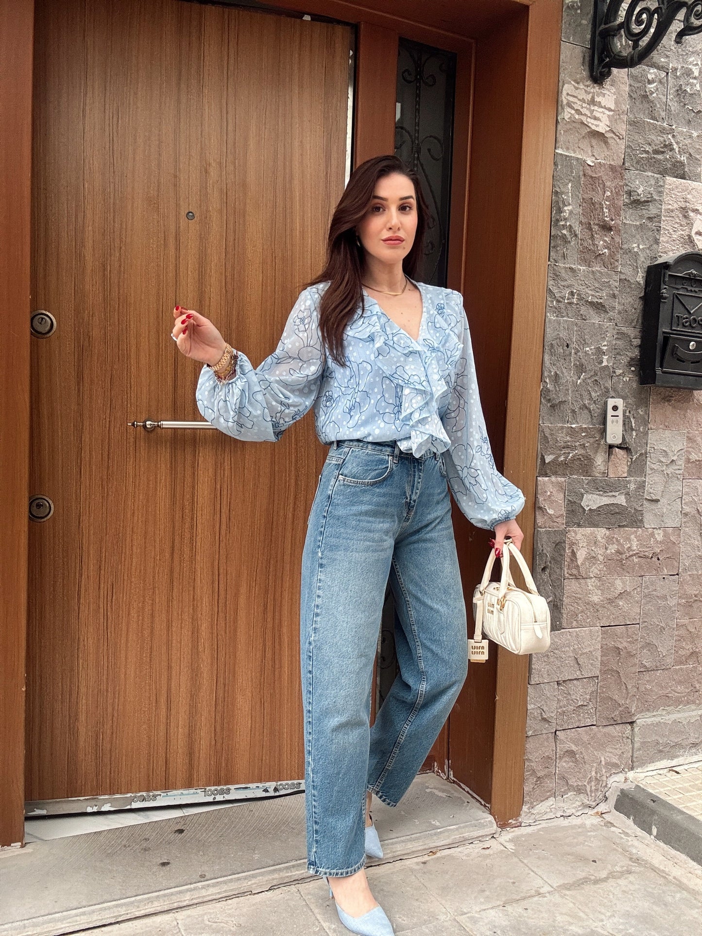 Tintli balon jean MAVİ