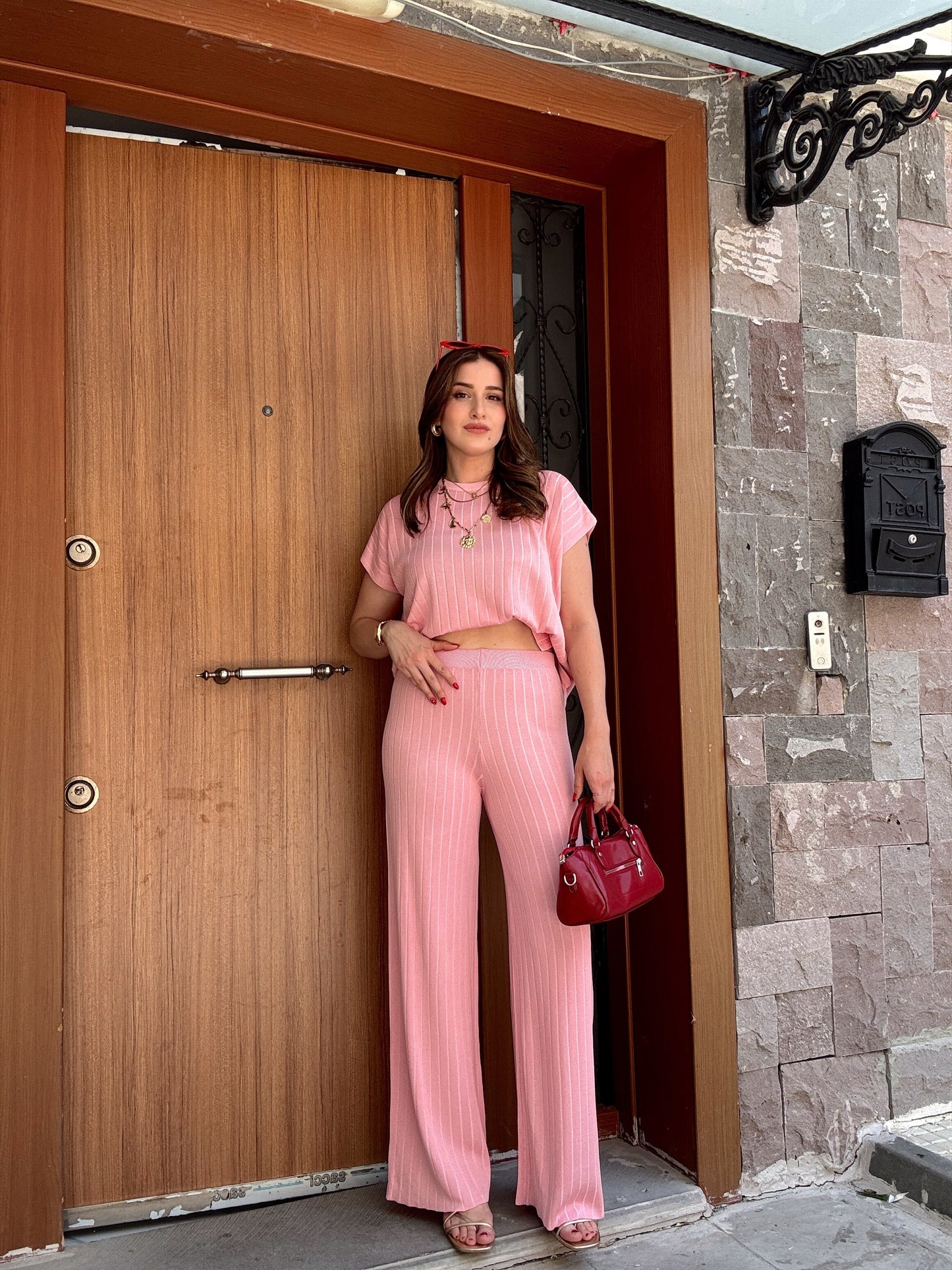 FİTİLLİ iki parça takım PEMBE