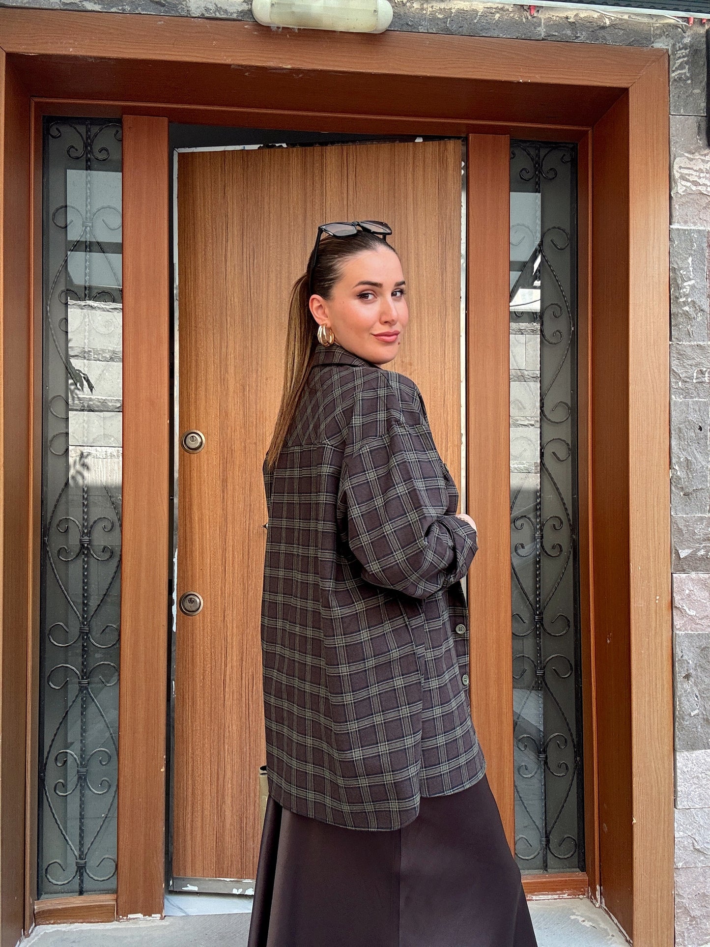 Oversize Oduncu gömlek KAHVERENGİ
