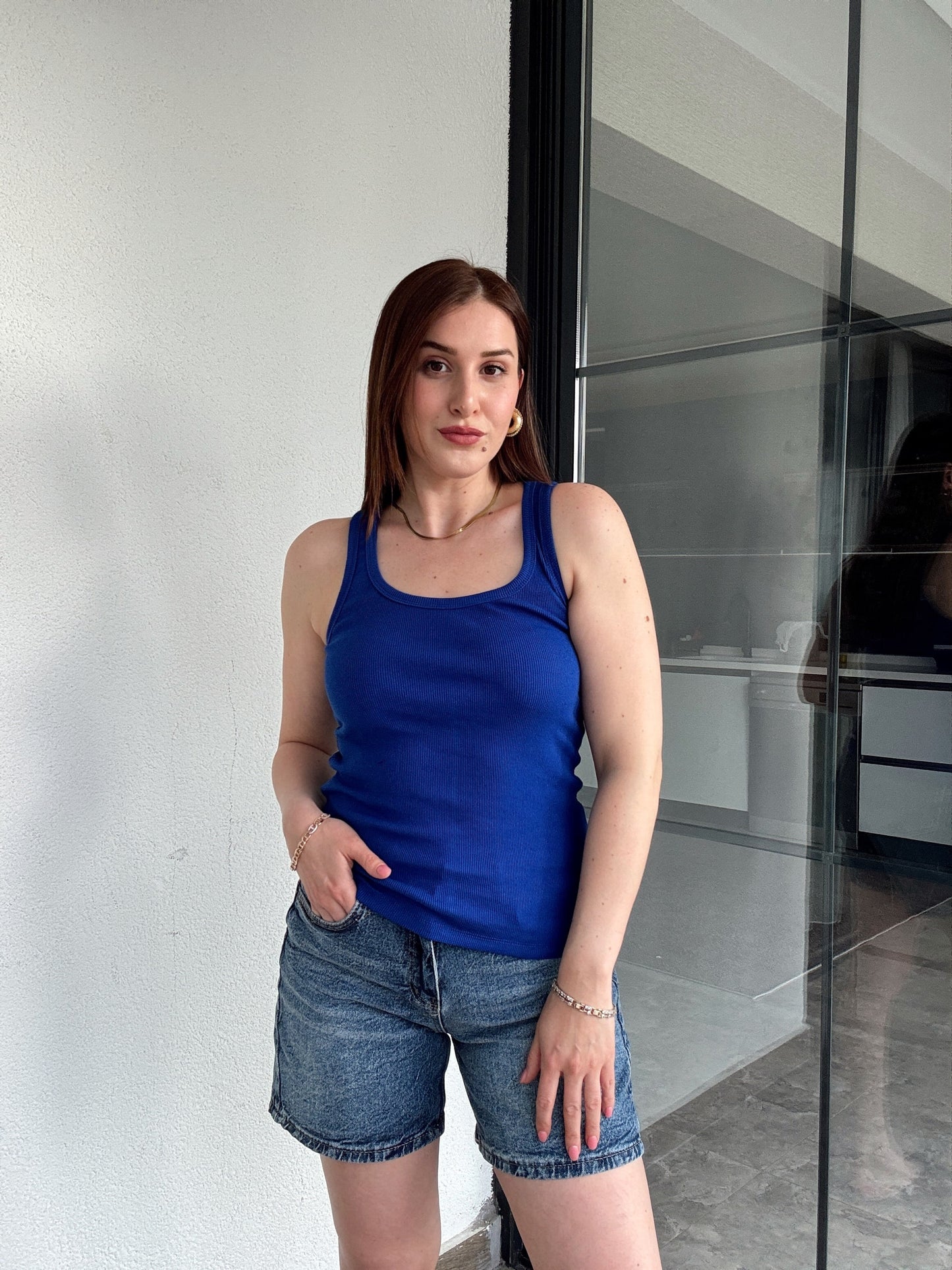 Uzun Basic Atlet SAKS MAVİ