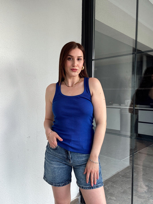 Uzun Basic Atlet SAKS MAVİ