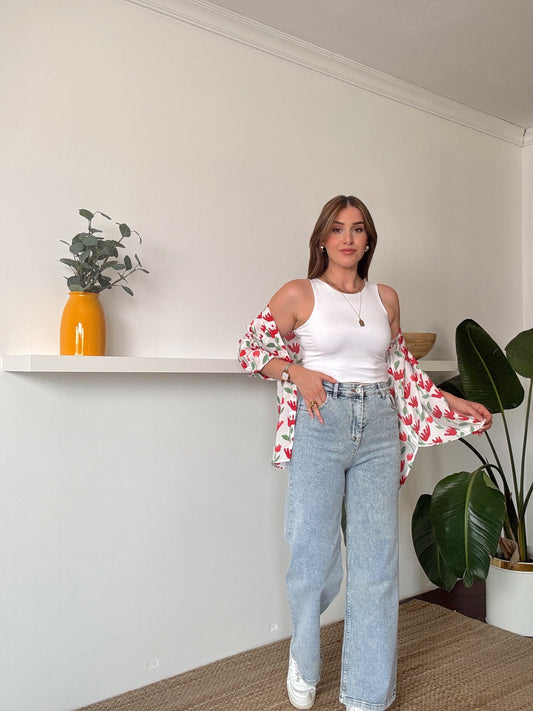 Bol paça palazzo pantolon AÇIK MAVİ