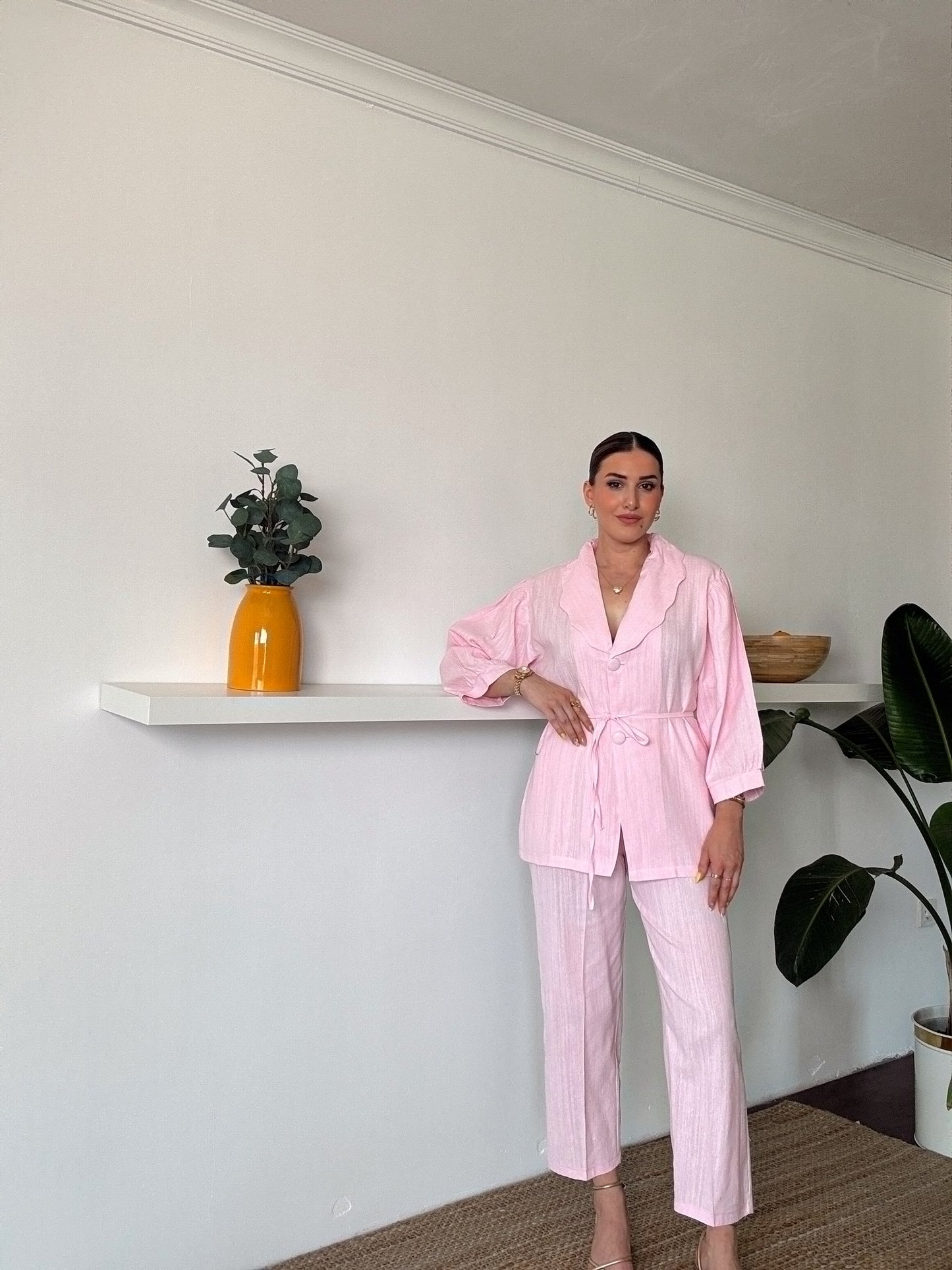 JULIET keten ceketli ikili takım PEMBE