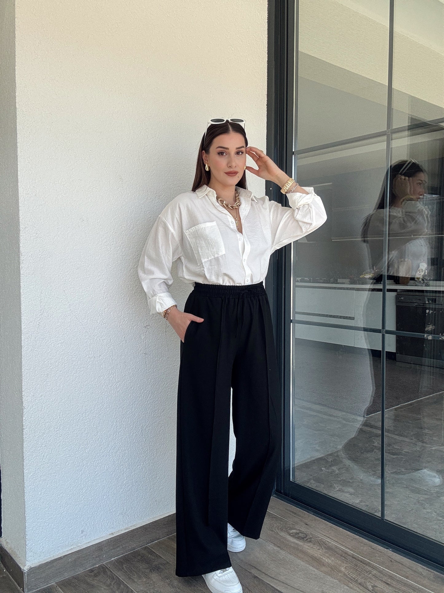 Basic Crush Gömlek - EKRU
