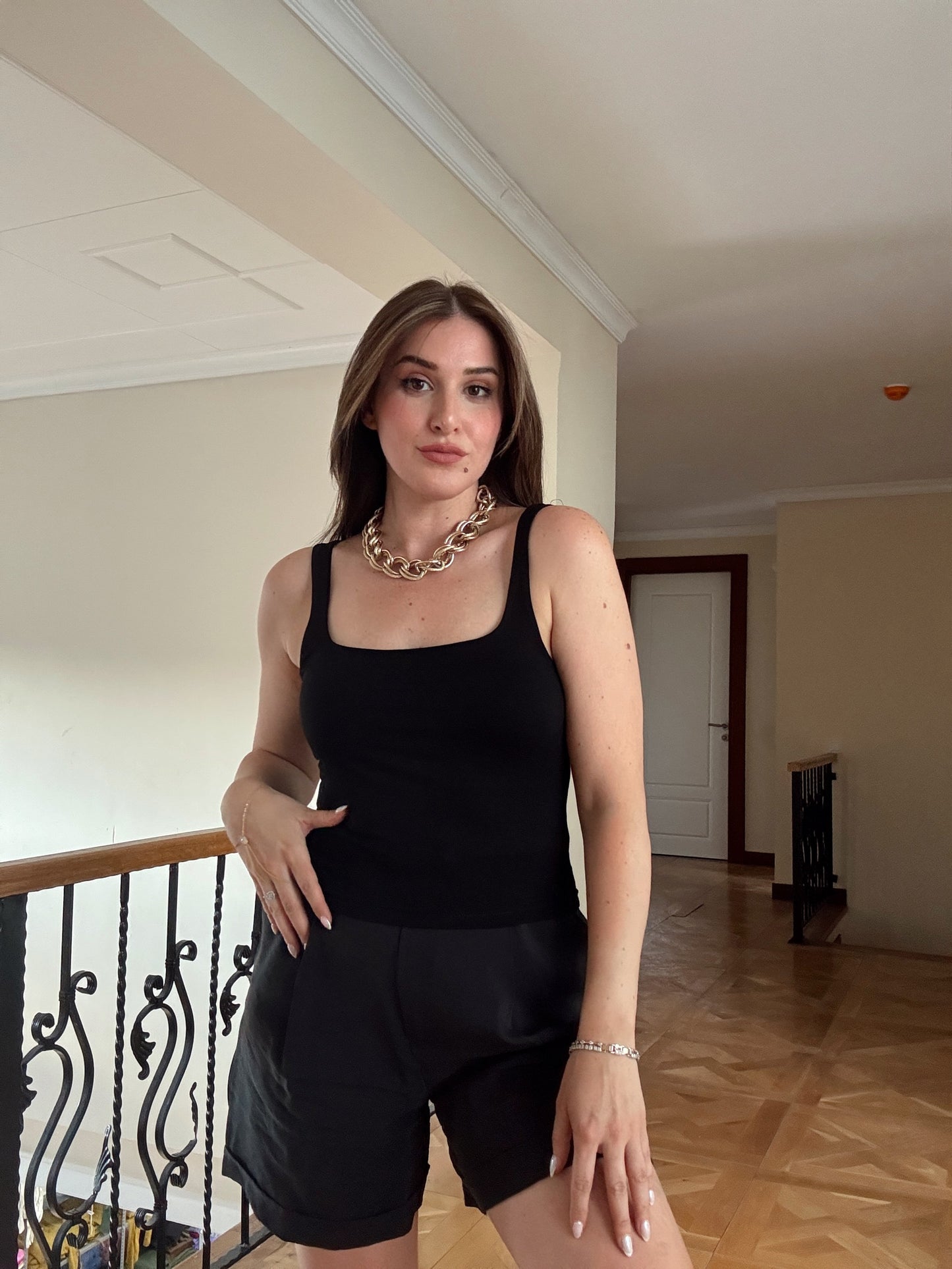 Kare yaka modal atlet SİYAH