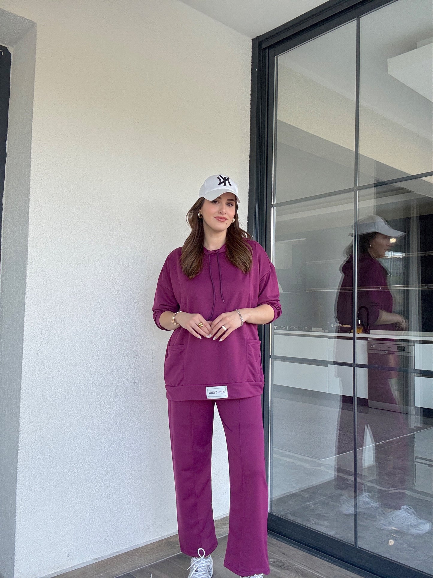 Kapüşonlu Takım Mürdüm
