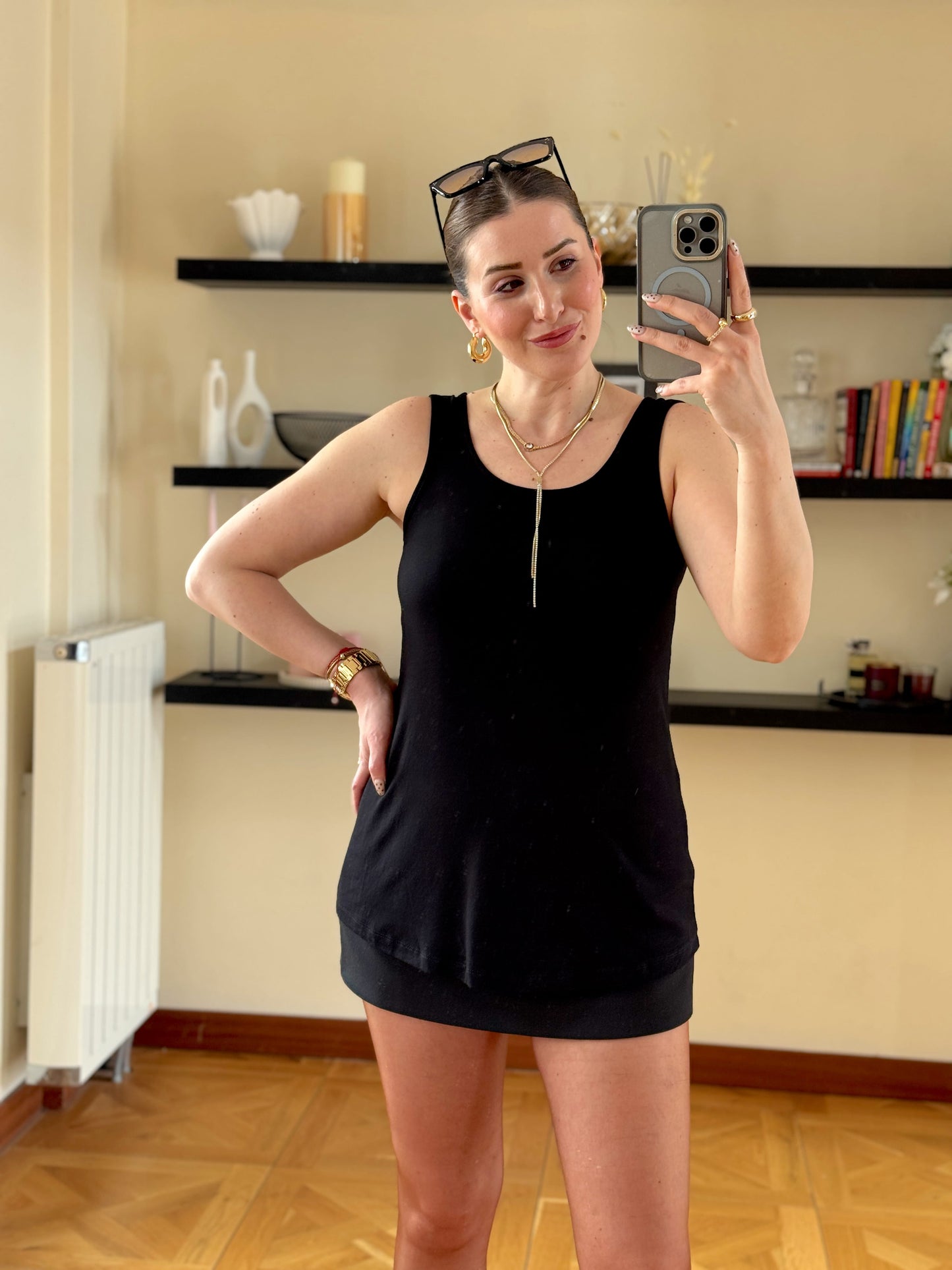 OYSH geniş yaka basic atlet Siyah