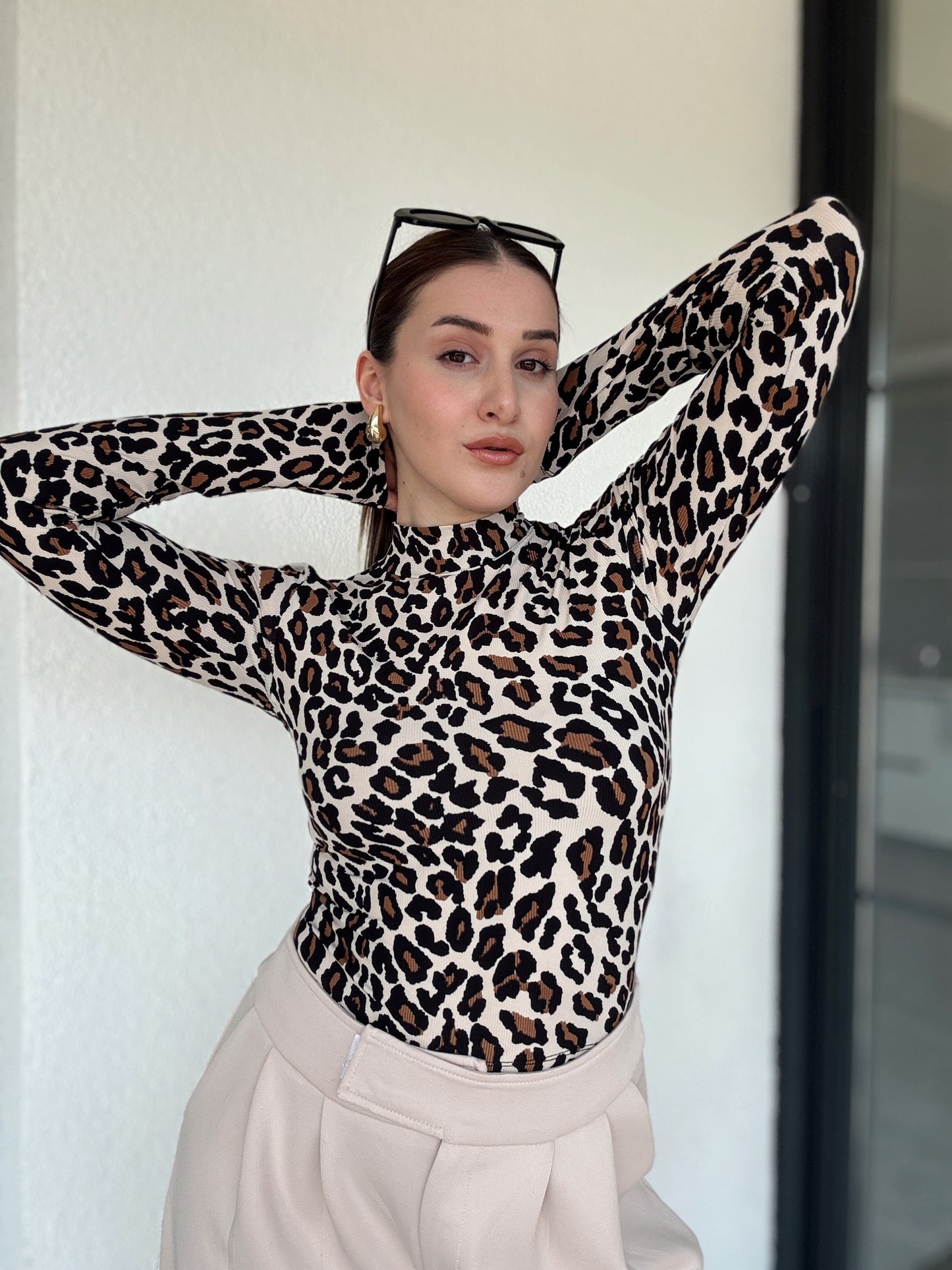 Büzgülü Balıkçı Yaka Ottoman Bluz - LEOPAR