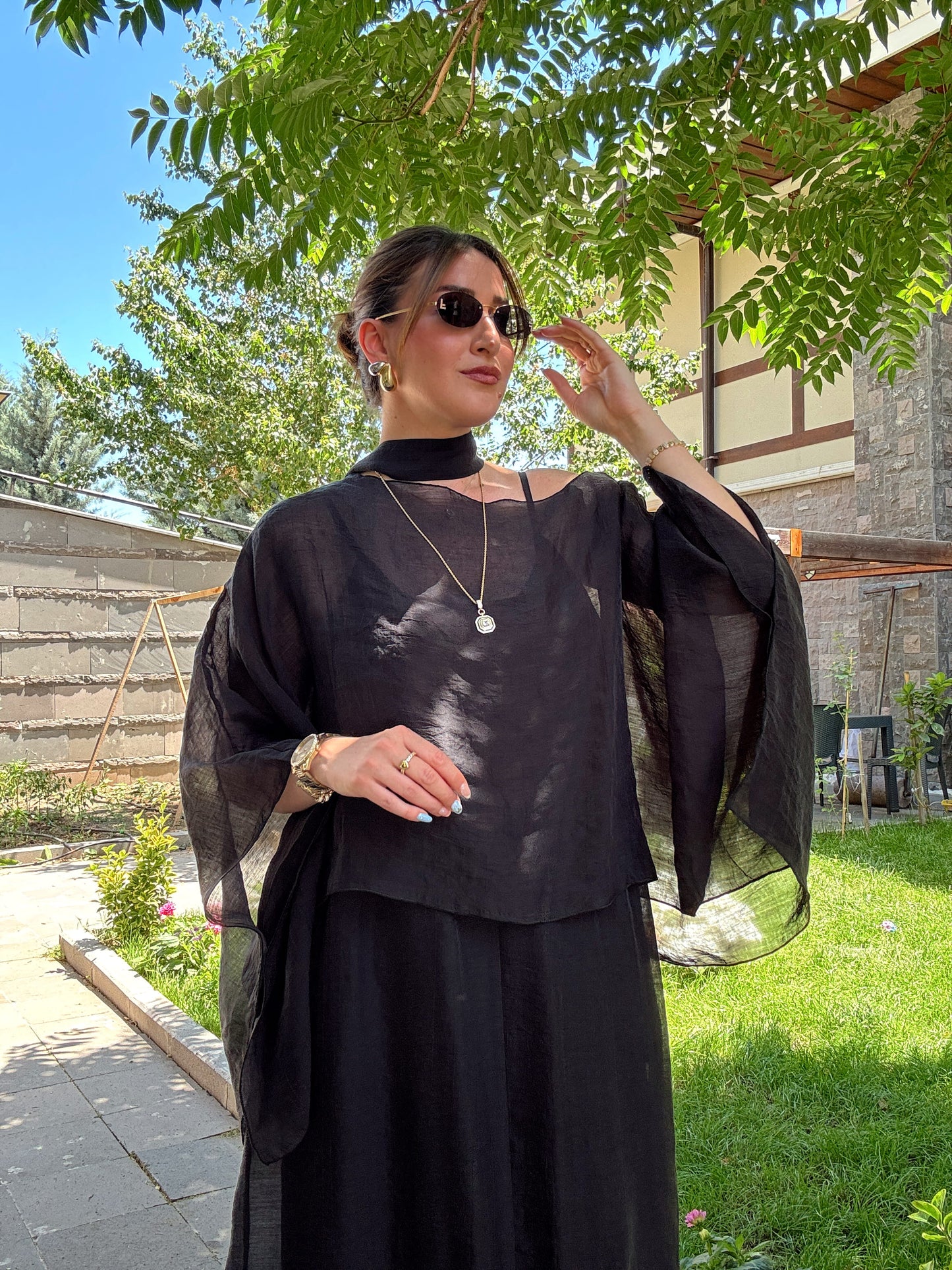 Bluzlu Premium Elbise Siyah