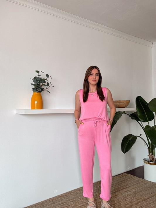 Yıkamalı Modal İkili Takım Pembe