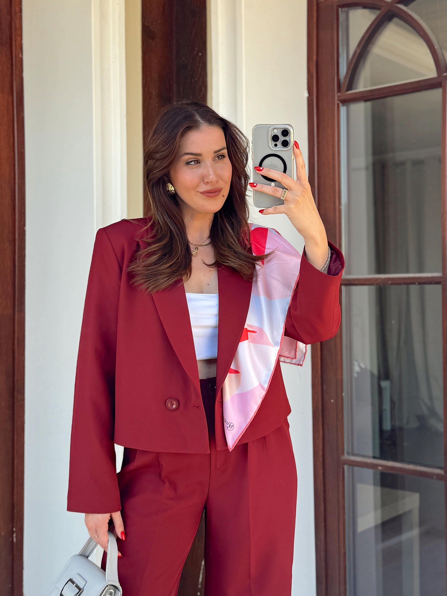Lina Premium Ceket Pantolon takım Bordo