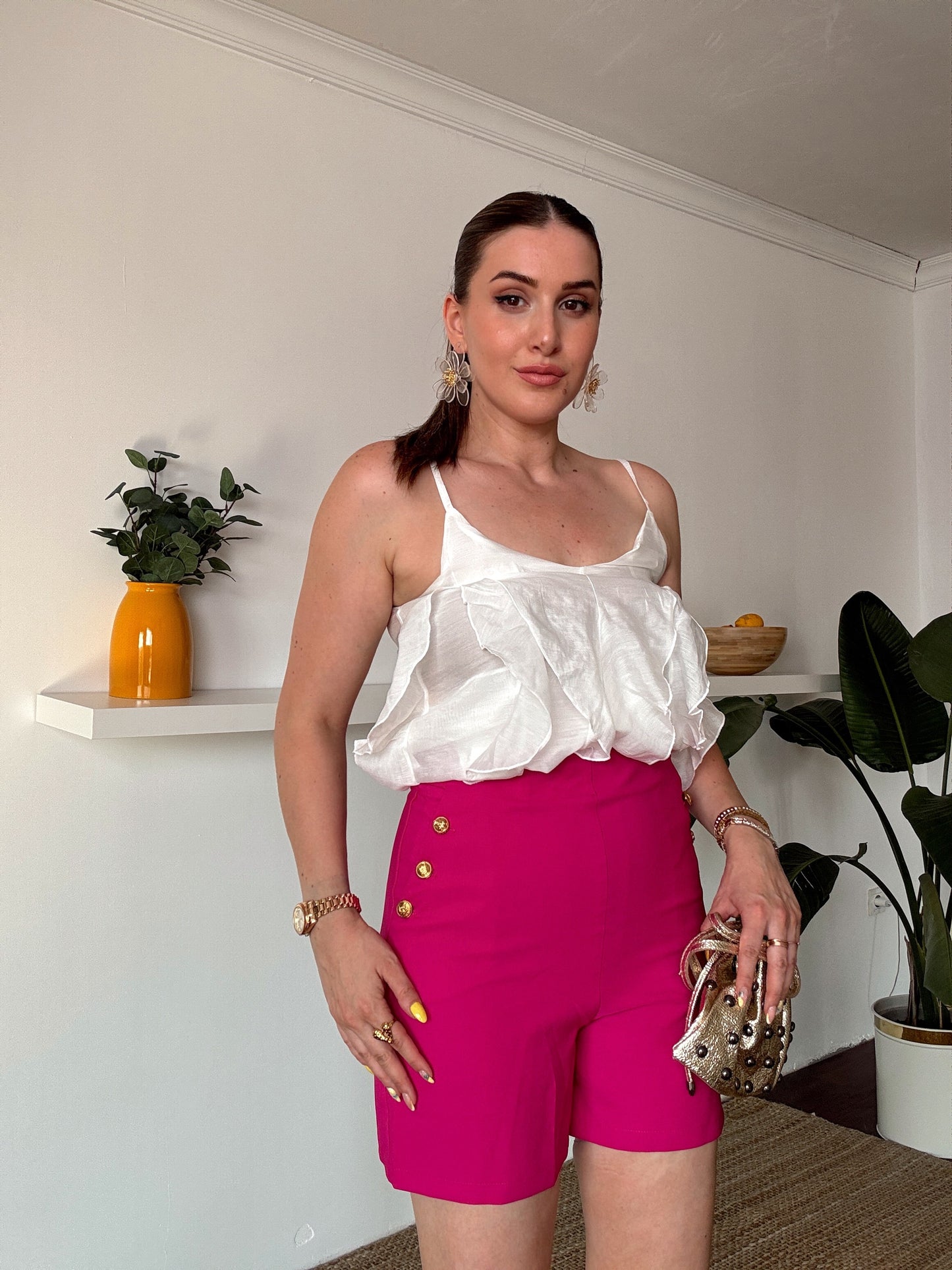 İp Askılı Fırfırlı Atlet beyaz