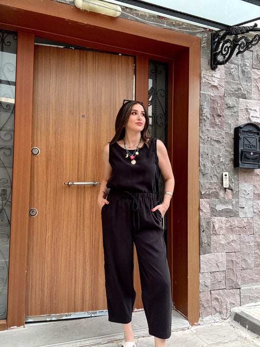 Charlotte aerobin kumaş ikili takım SİYAH