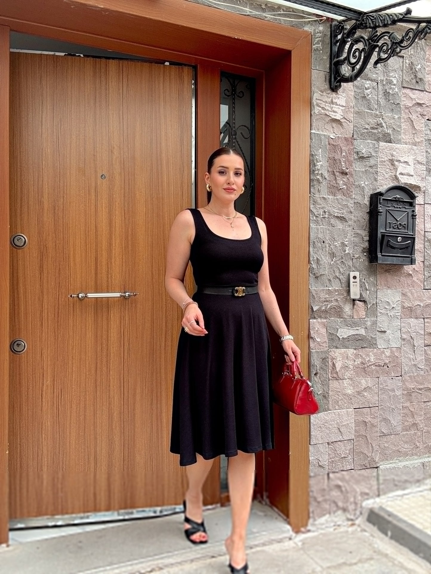 Askılı KILOS Elbise Siyah