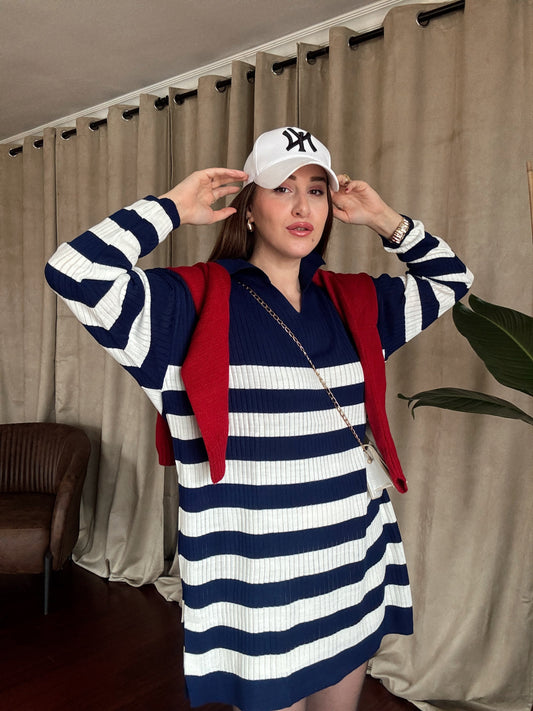 Polo Yaka Triko Tunik ERN LACİVERT