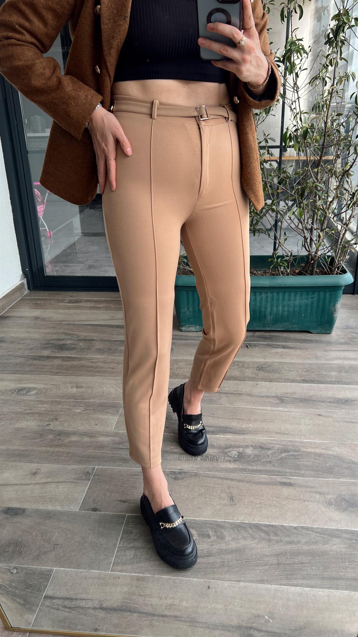 ZRA Model Dar Paça Pantolon CAMEL