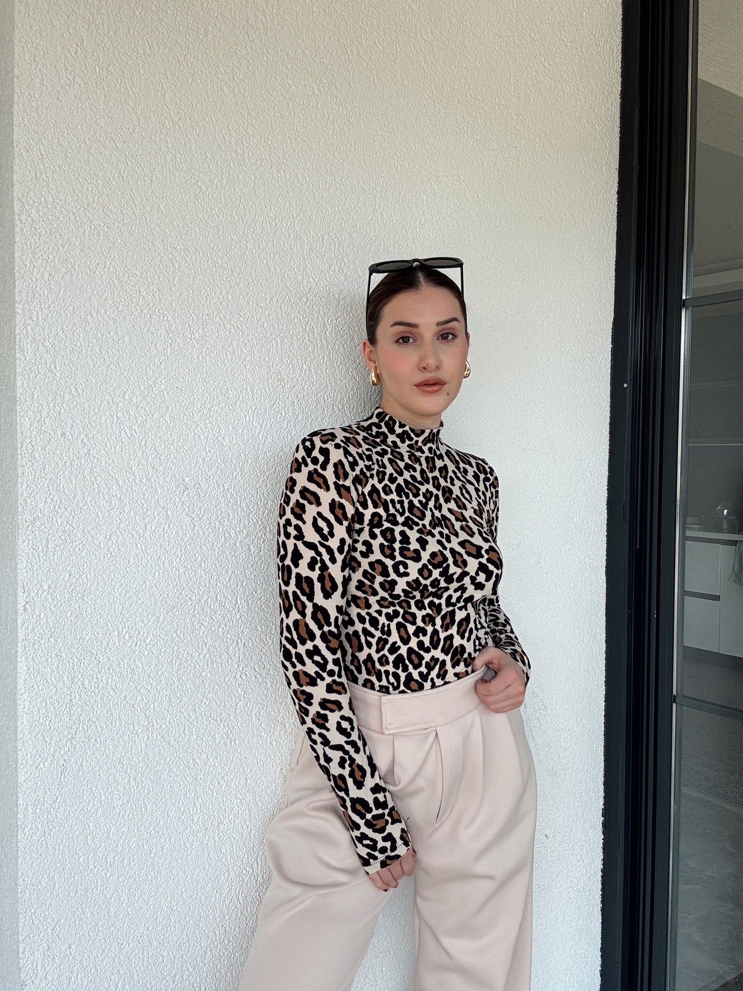 Büzgülü Balıkçı Yaka Ottoman Bluz - LEOPAR