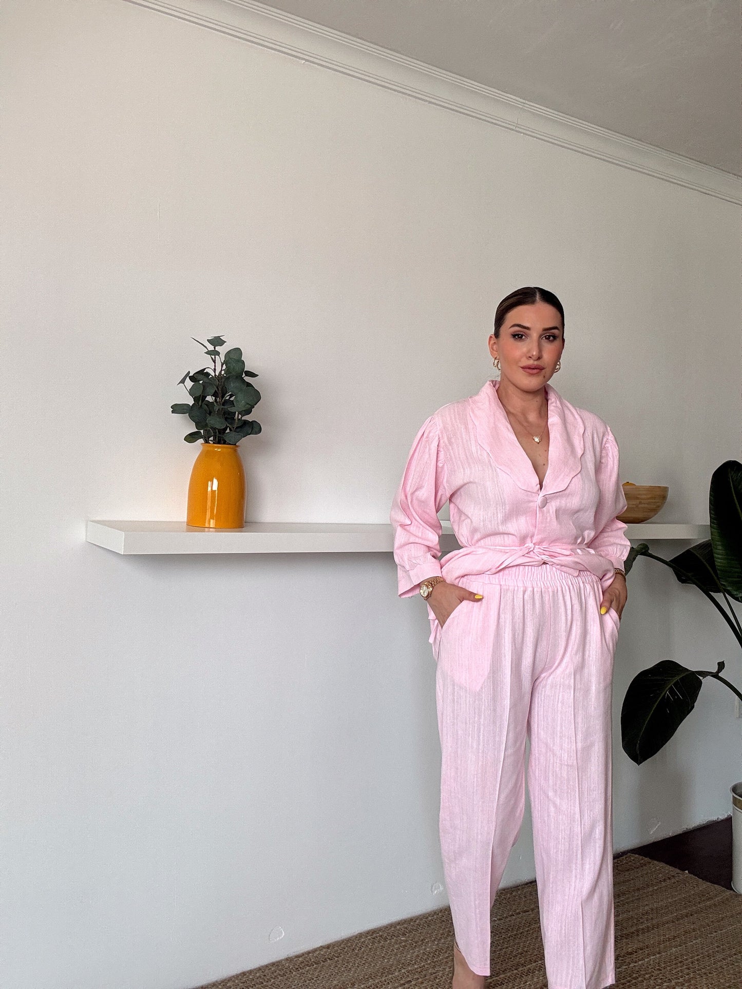 JULIET keten ceketli ikili takım PEMBE