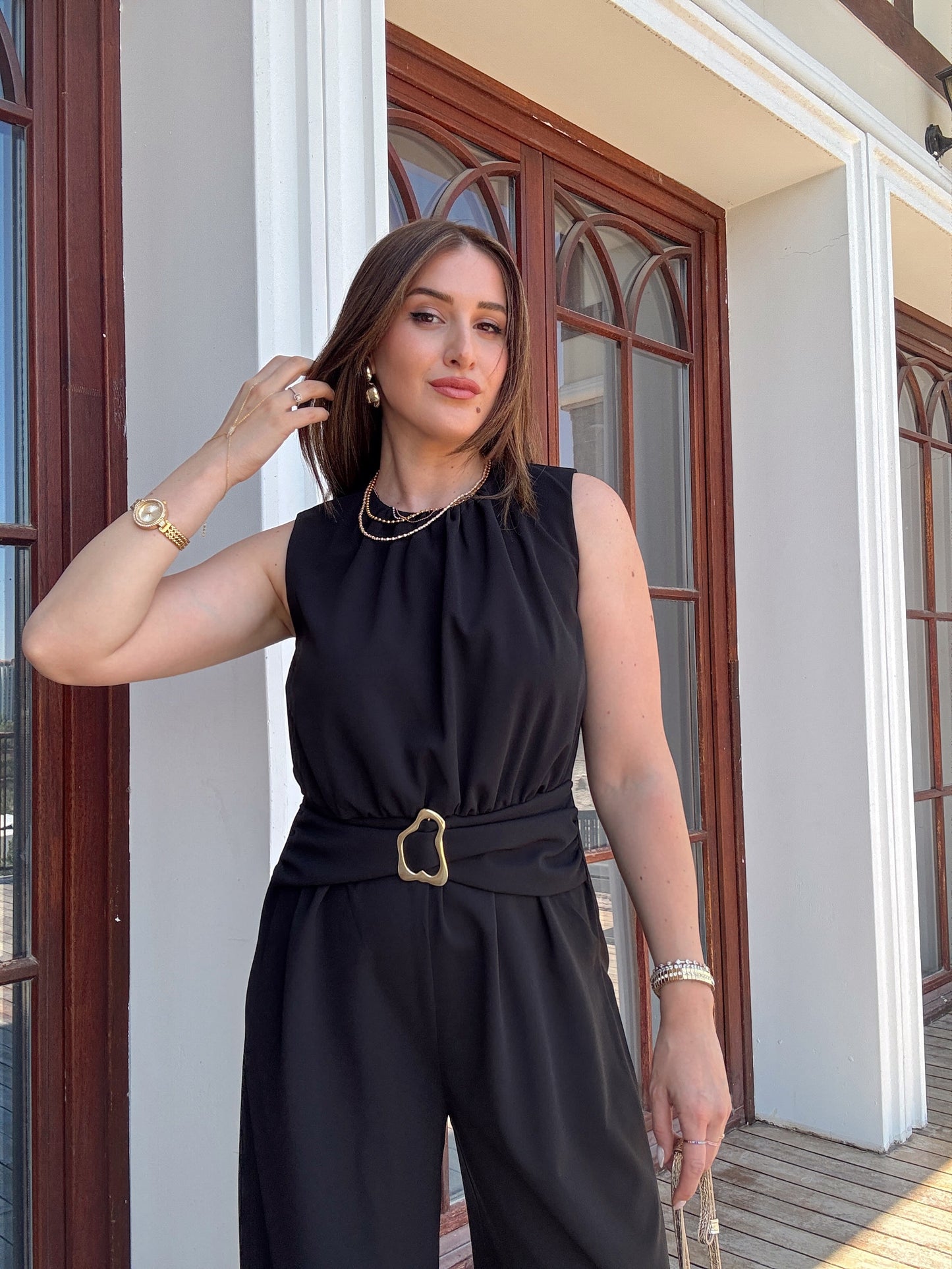 TOKA detaylı tulum SİYAH