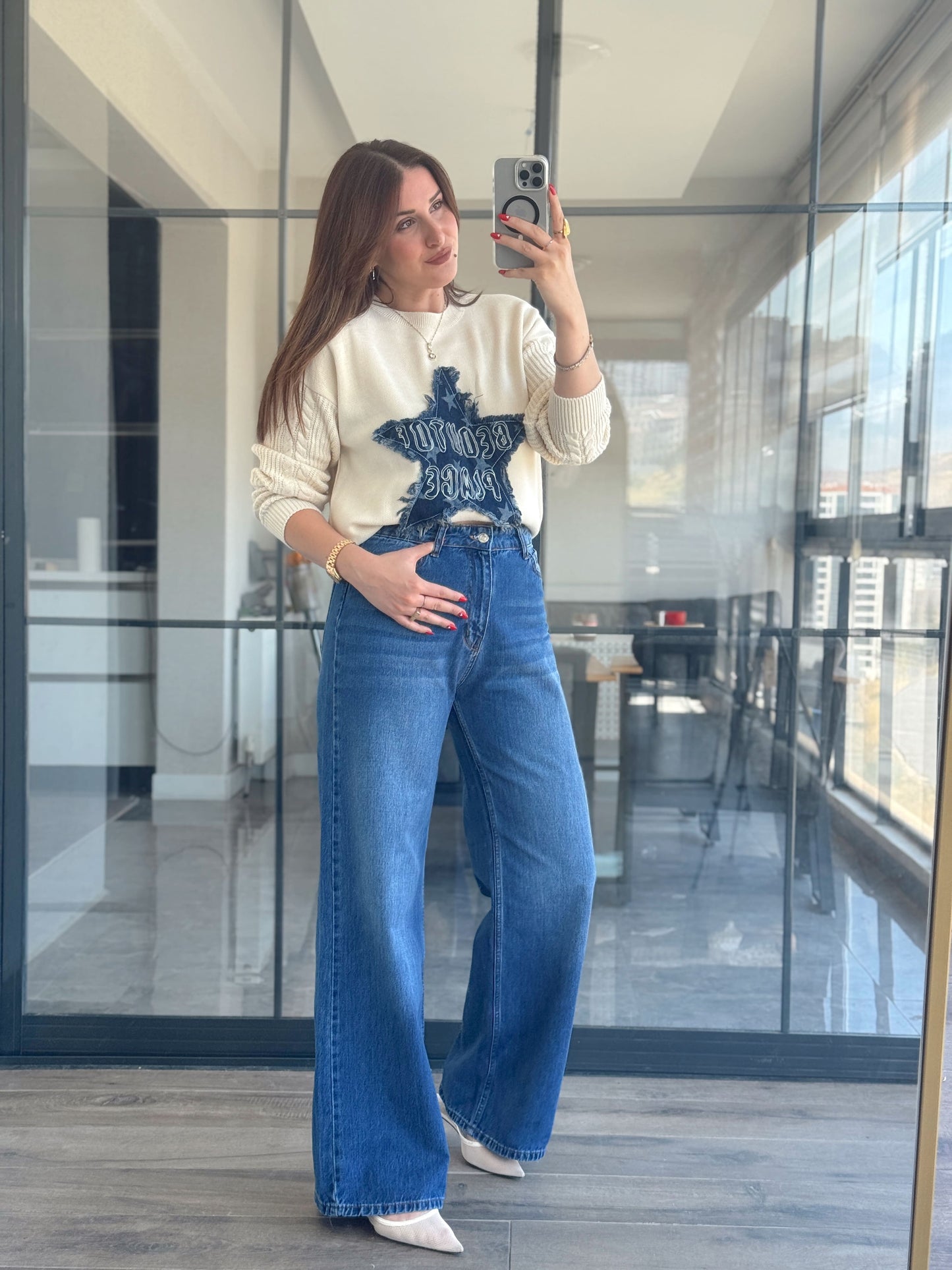 Ekstra yüksek bel zr model palazzo jean Mavi