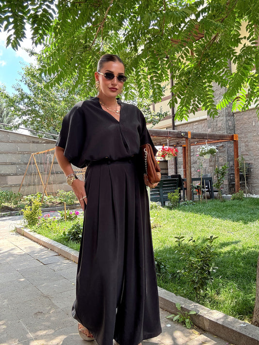 Oversize tensel ikili takım SİYAH