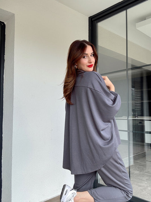 Premium Kumaş İkili Takım Gri