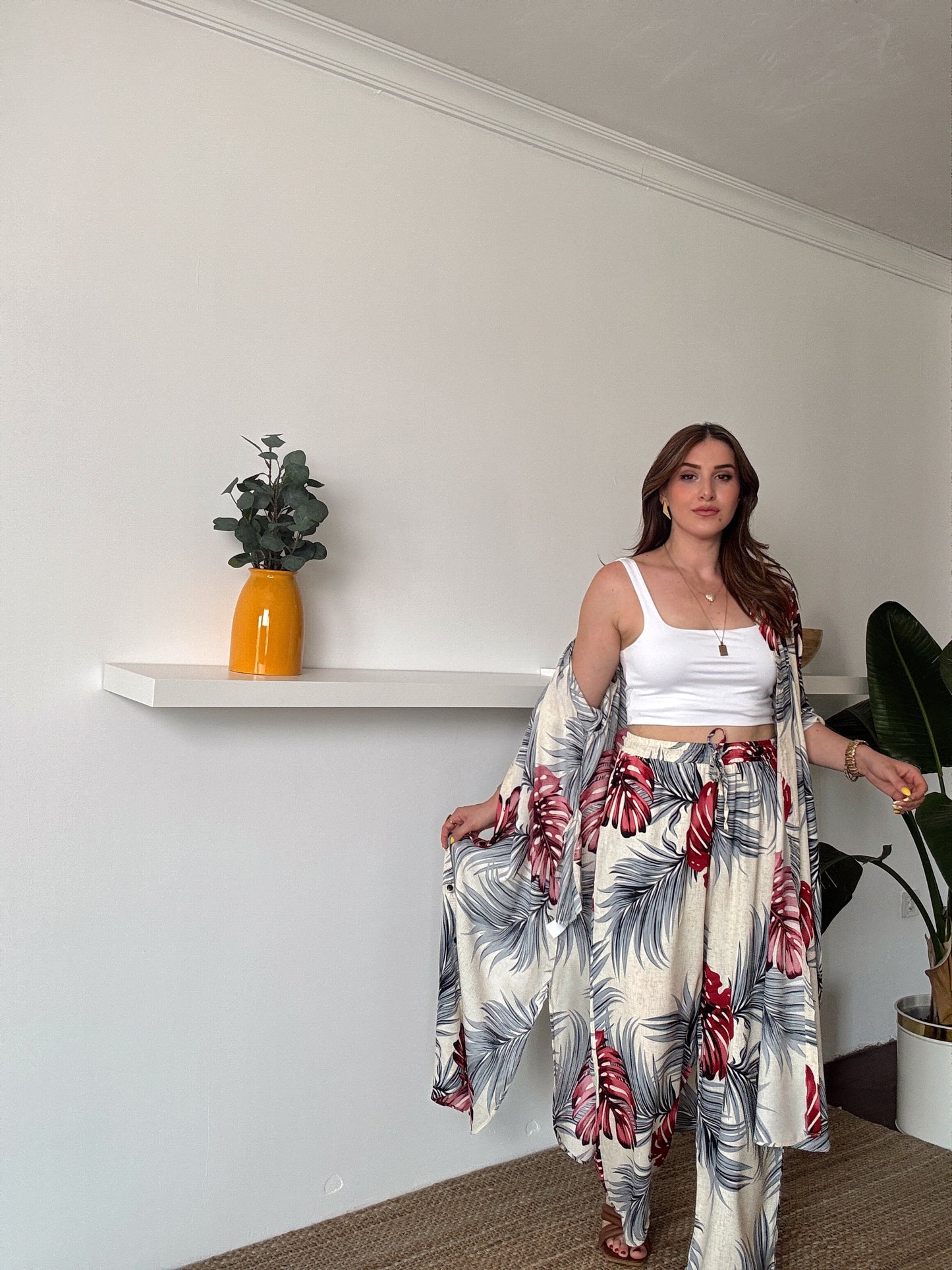 Viskon Uzun Gömlekli Takım Kırmızı