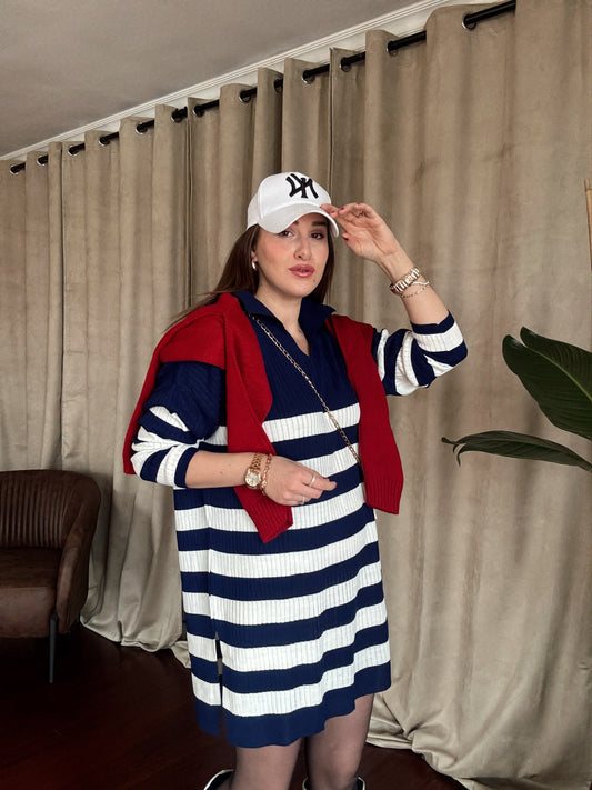 Polo Yaka Triko Tunik ERN LACİVERT