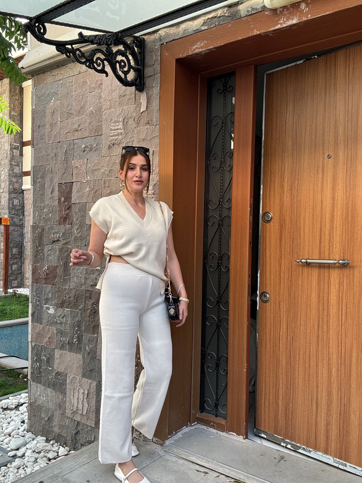 Basic Triko Pantolon - EKRU