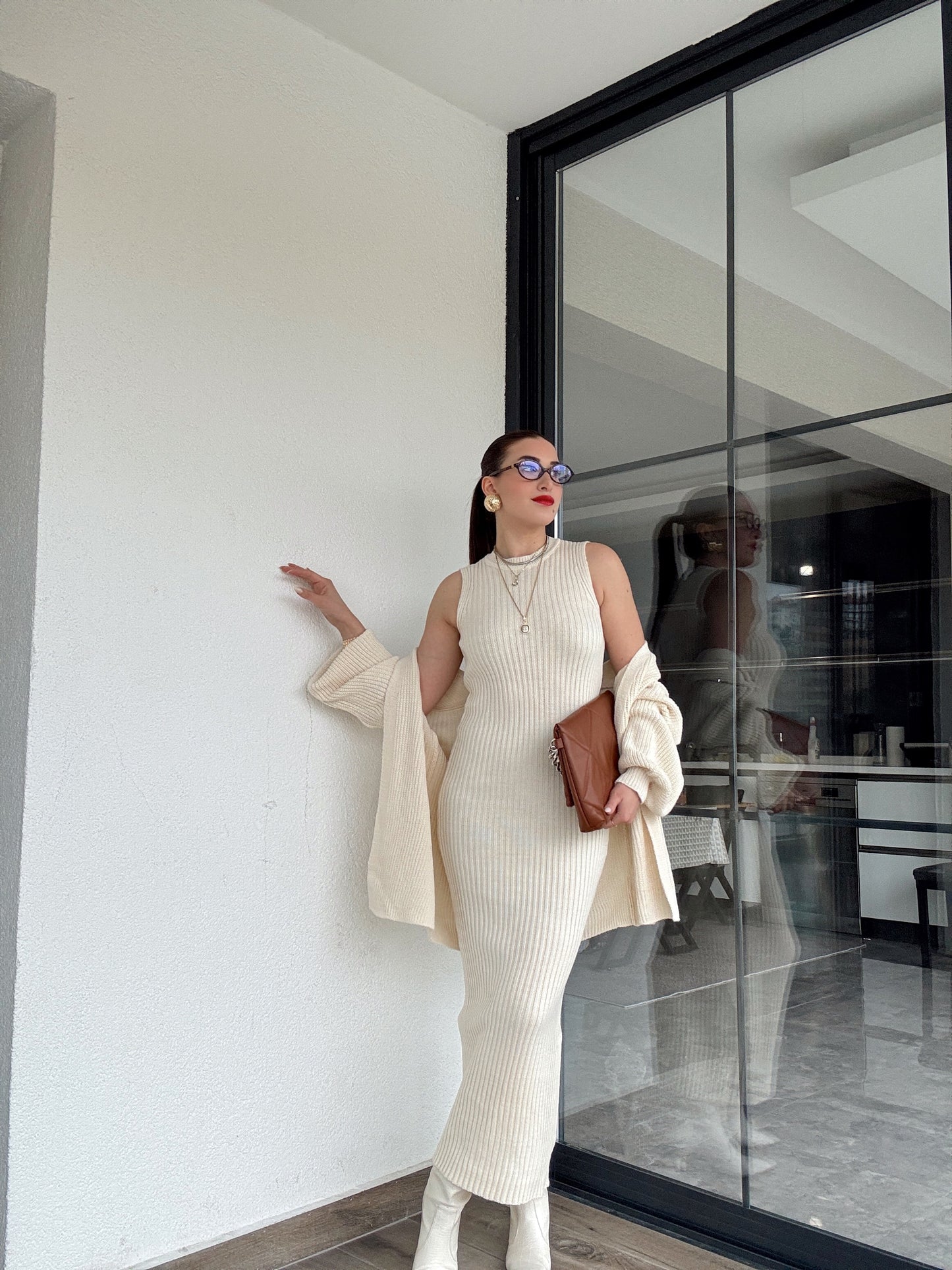 Hırkalı takım elbise-LATTE