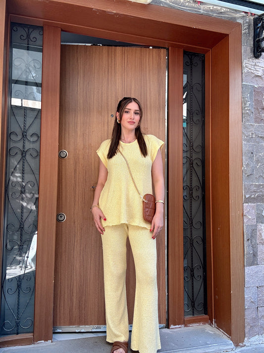 İki parça melanj takım SARI