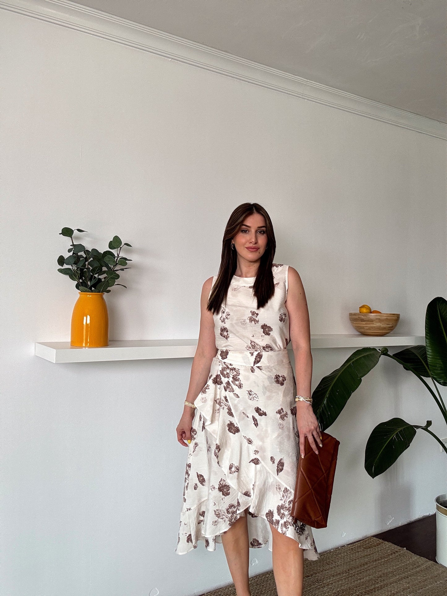 Marje fırfır detaylı takım KAHVE